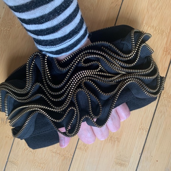 J. Crew Zipper Ruffle Design Wallet Clutch - Picture 2 of 6